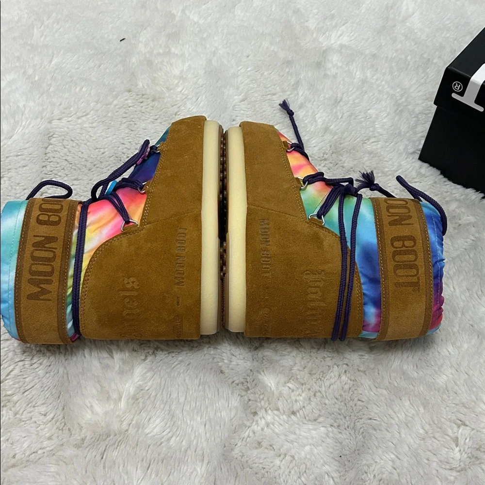 Moon Boot x Palm Angels Brown Multicolored  Fleece Lined Suede Boots